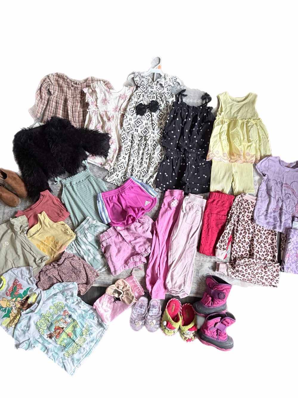 Lot of Girls Clothing Mix with Pink, Purple, Yellow, Black Pieces